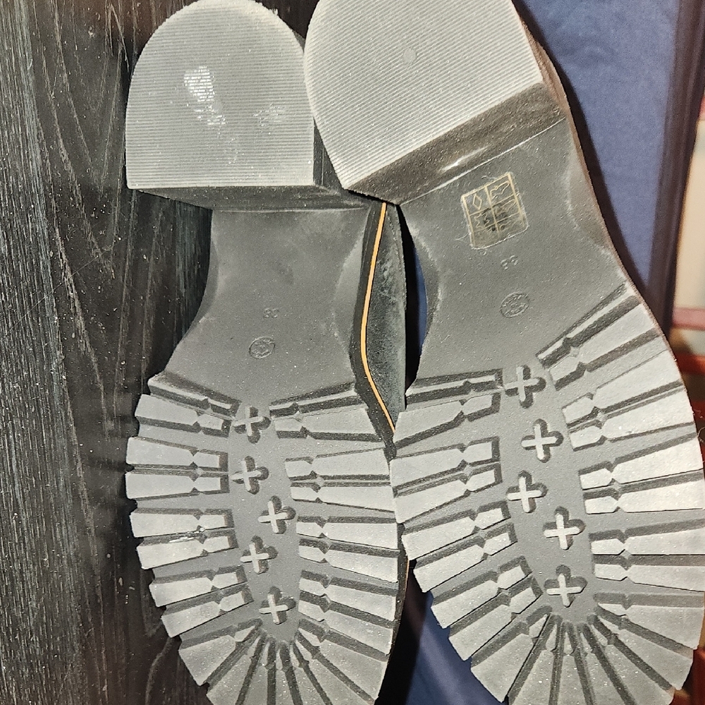 Free People Charcoal Leather Boots - Picture 3 of 5